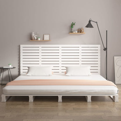 NNEVL Wall Headboard White 156x3x91.5 cm Solid Wood Pine-2