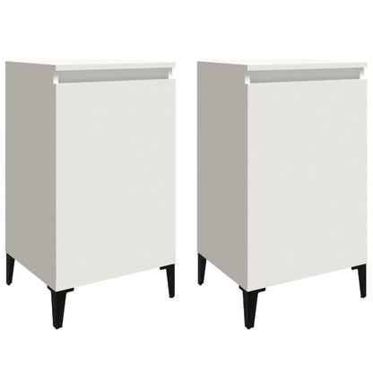 NNEVL Bedside Cabinets 2 pcs White 40x35x70 cm Engineered Wood-1