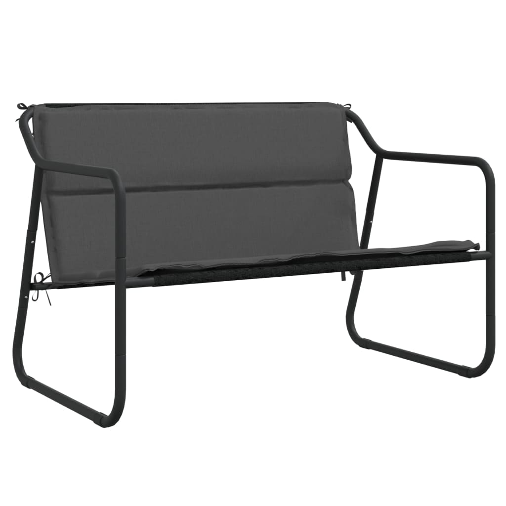 NNEVL 2-Seater Garden Bench with Cushion Anthracite Steel-1