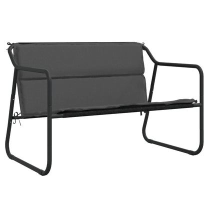 NNEVL 2-Seater Garden Bench with Cushion Anthracite Steel-1