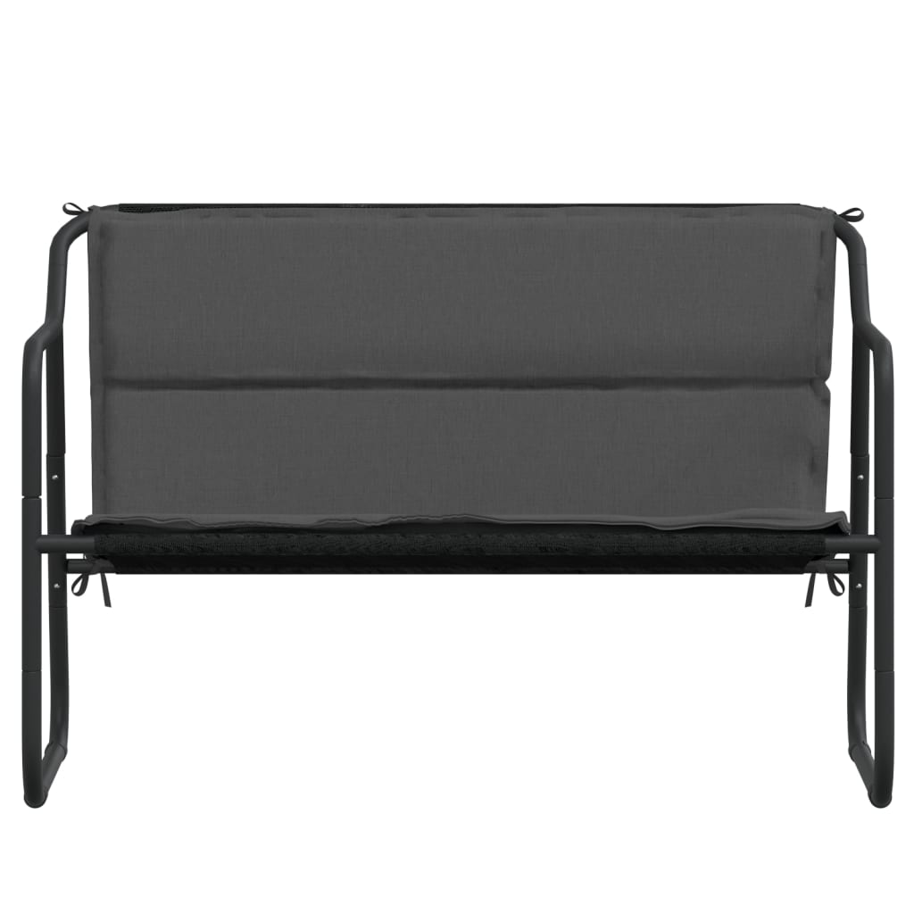 NNEVL 2-Seater Garden Bench with Cushion Anthracite Steel-2