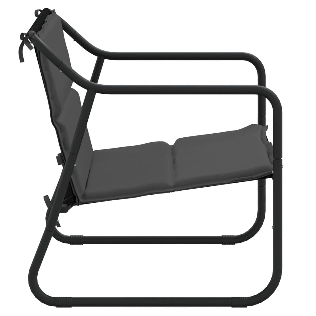 NNEVL 2-Seater Garden Bench with Cushion Anthracite Steel-3