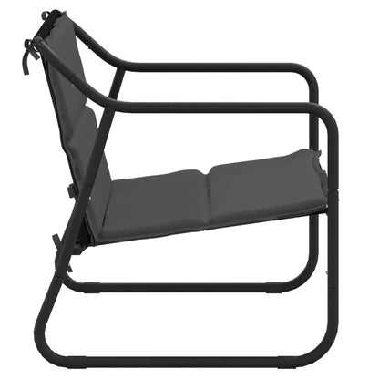 NNEVL 2-Seater Garden Bench with Cushion Anthracite Steel-3