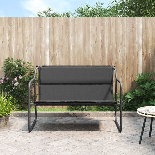 NNEVL 2-Seater Garden Bench with Cushion Anthracite Steel-0