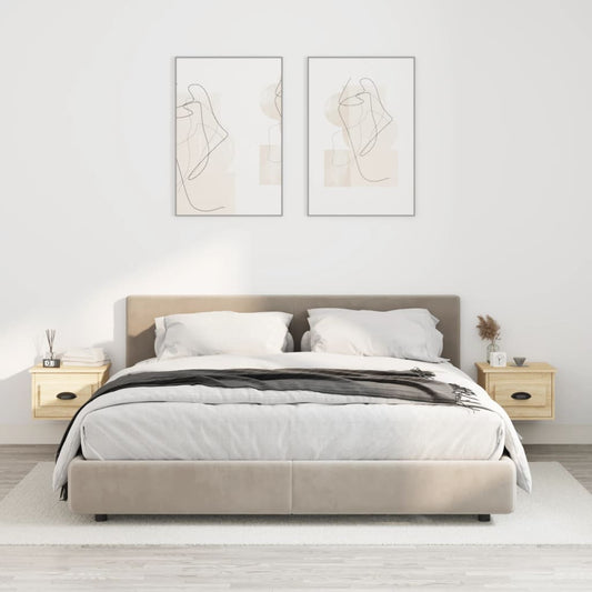 NNEVL Wall-mounted Bedside Cabinets 2 pcs Sonoma Oak 41.5x36x28cm-0
