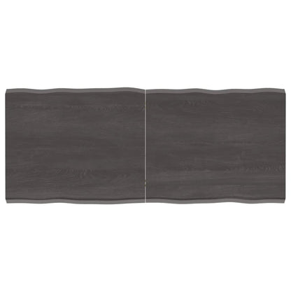 NNEVL Table Top Dark Grey 120x50x(2-4) cm Treated Solid Wood Live Edge-0
