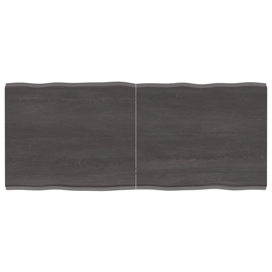 NNEVL Table Top Dark Grey 120x50x(2-4) cm Treated Solid Wood Live Edge-0