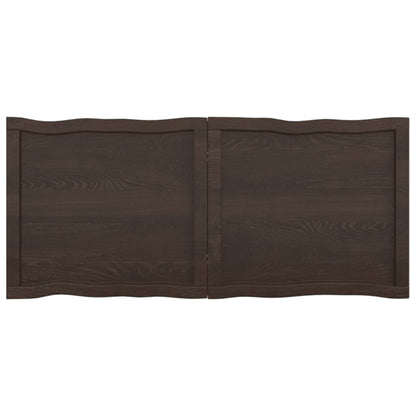 NNEVL Table Top Dark Grey 120x50x(2-4) cm Treated Solid Wood Live Edge-2