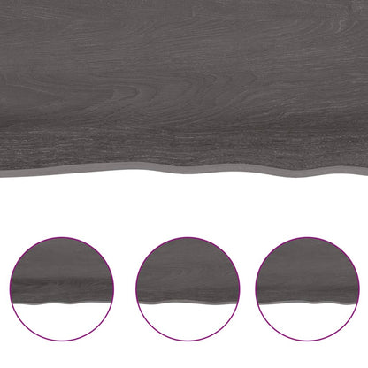 NNEVL Table Top Dark Grey 120x50x(2-4) cm Treated Solid Wood Live Edge-3
