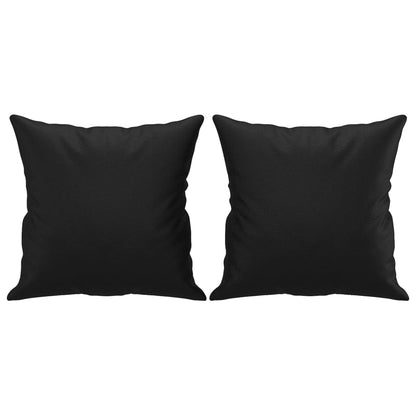 NNEVL 2-Seater Sofa with Throw Pillows Black 140 cm Faux Leather-4