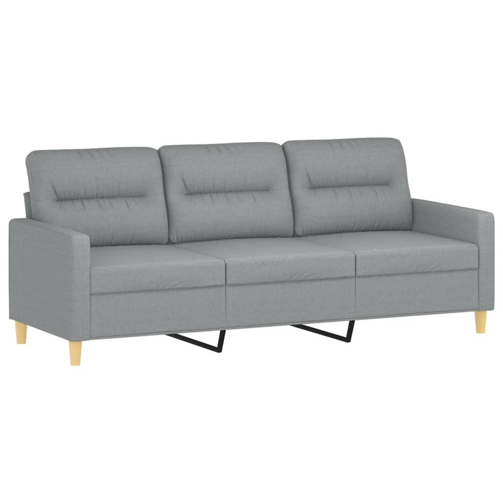 NNEVL 3-Seater Sofa Light Grey 180 cm Fabric-1