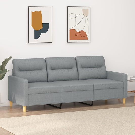 NNEVL 3-Seater Sofa Light Grey 180 cm Fabric-0