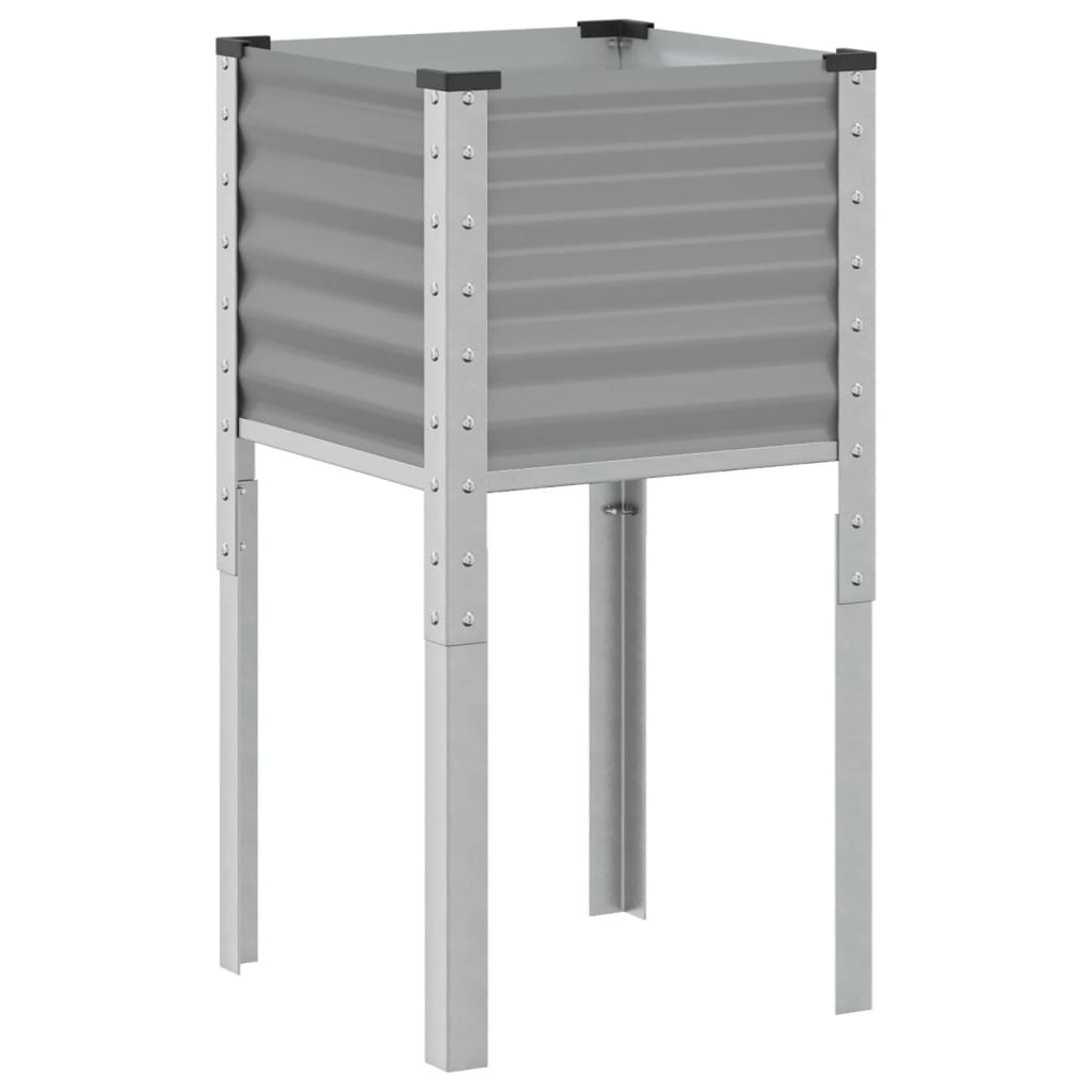 NNEVL Garden Planter Grey 45x45x88 cm Steel-1