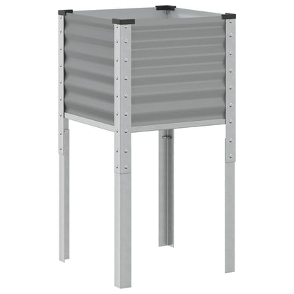 NNEVL Garden Planter Grey 45x45x88 cm Steel-1