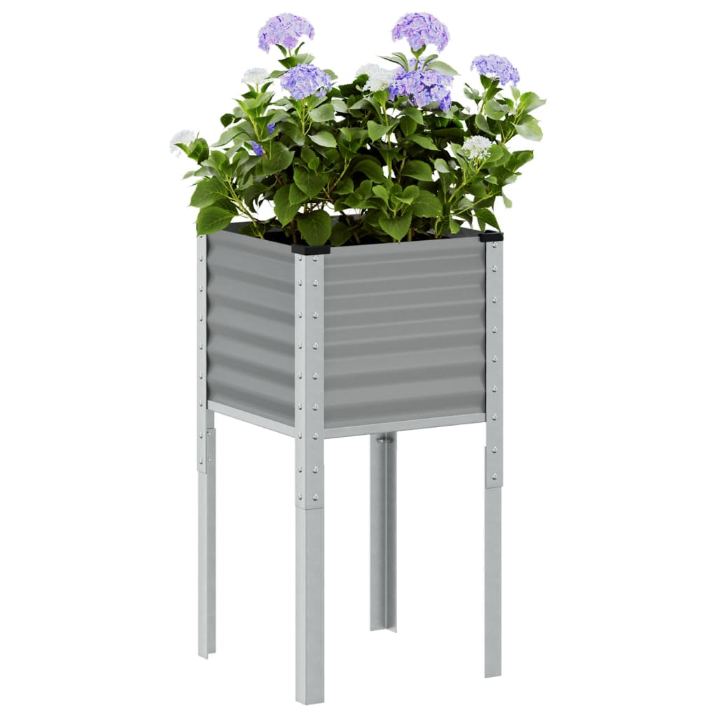 NNEVL Garden Planter Grey 45x45x88 cm Steel-0