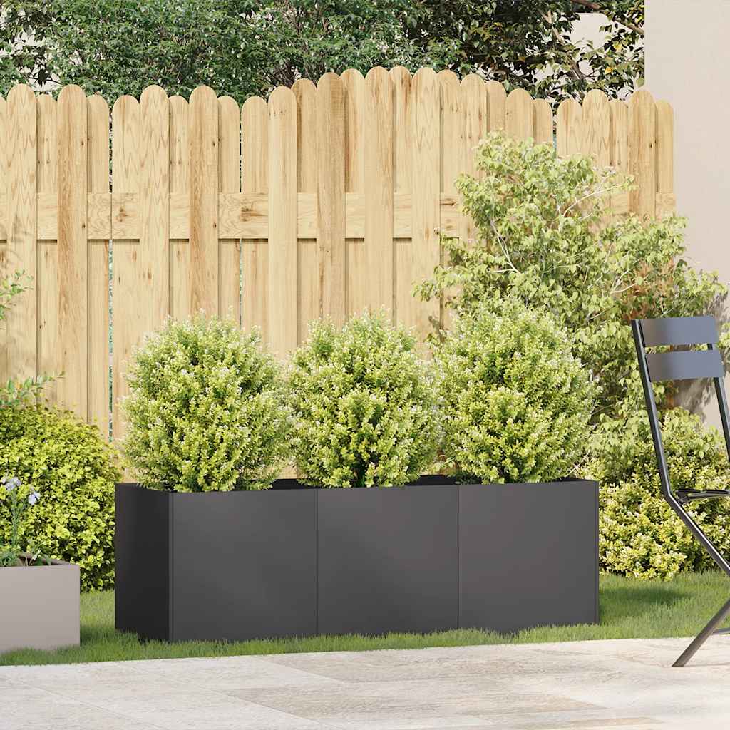 NNEVL Planter Black 120x40x40 cm – Jardinera de Acero Laminado en Frío