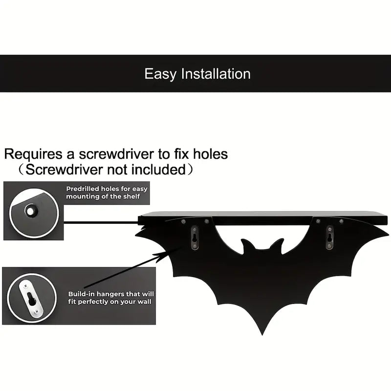 NNETM Spooktacular Bat Winged Floating Shelves for Halloween Decor-3