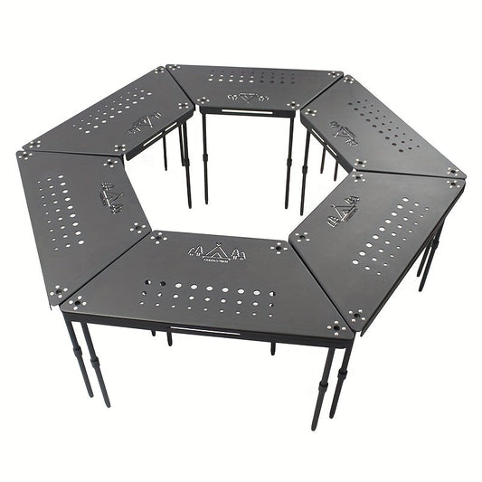 Aluminum Camping Table Non-Folding Hexagonal-0