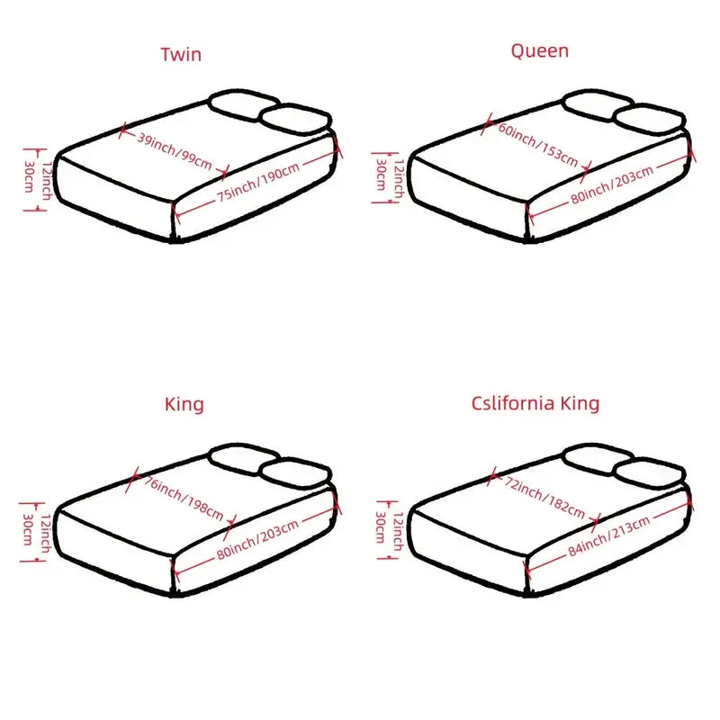 NNETM Waterproof Bed Cap Set with Fitted Sheet and Pillowcases-1