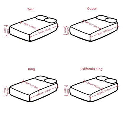 NNETM Waterproof Bed Cap Set with Fitted Sheet and Pillowcases-1