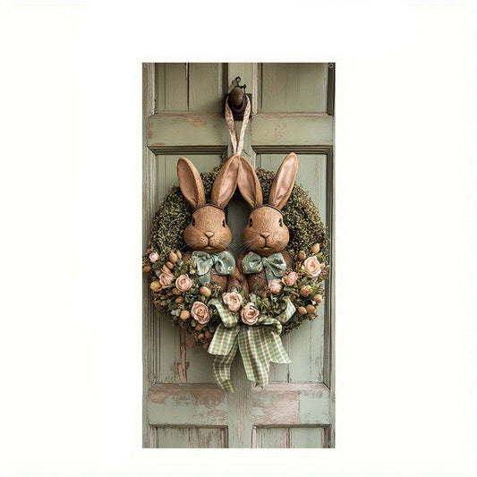 NNETM Indoor Decoration Festive Easter Bunny Wreath-0