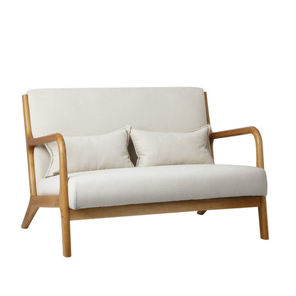 NNEED Armchair Couch Pillows 2 Seater Fabric Beige-0