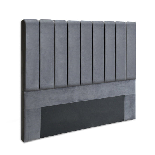NNEDSZ Double Size Bed Head Headboard Bedhead Bed Frame Base VELA Grey Fabric-0