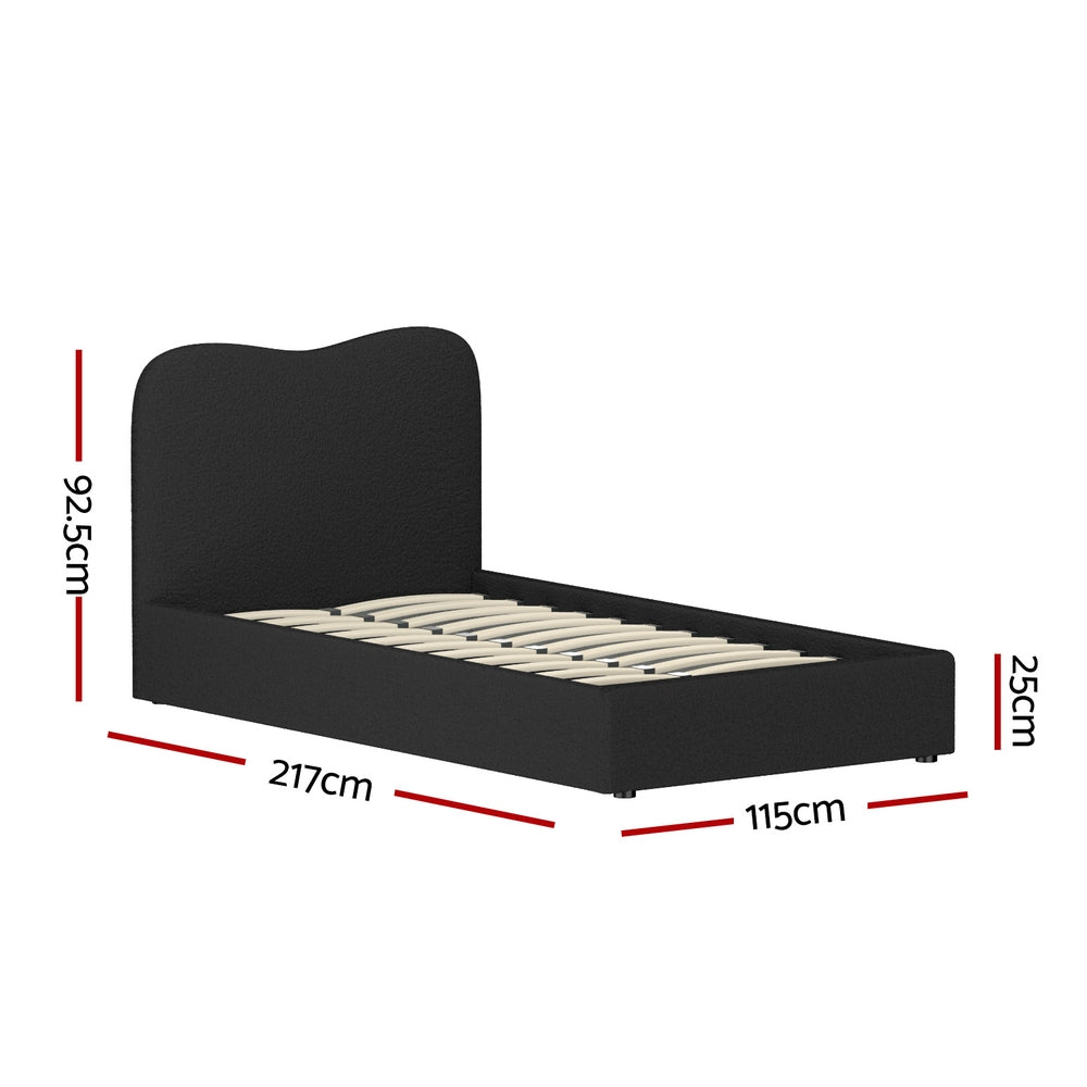 NNEDSZ Artiss Bed Frame King Single Size Boucle DARA-1