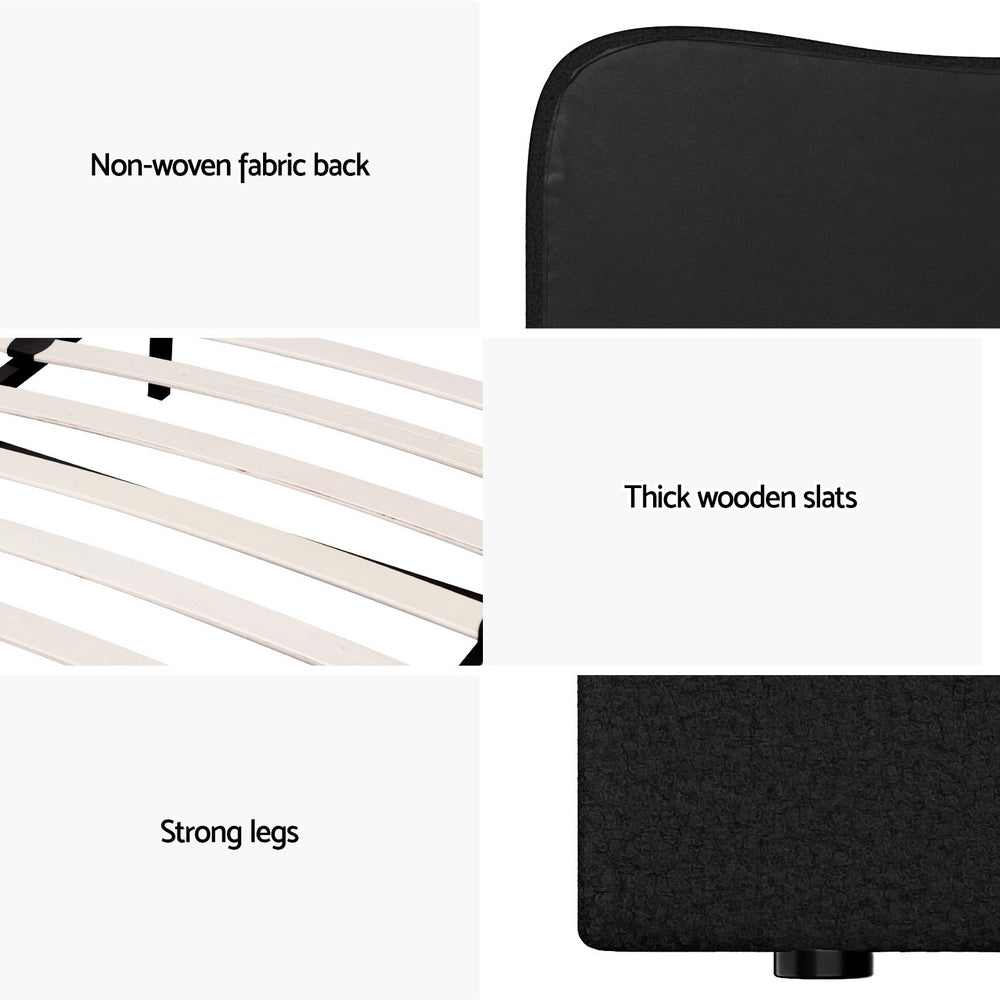 NNEDSZ Artiss Bed Frame King Single Size Boucle DARA-4