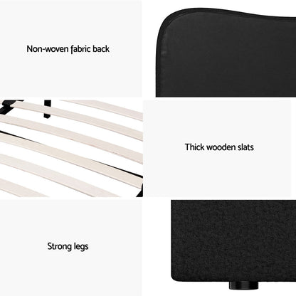 NNEDSZ Artiss Bed Frame King Single Size Boucle DARA-4