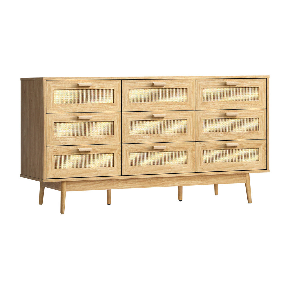 NNEED 9 Chest of Drawers Rattan Lowboy Wooden-0