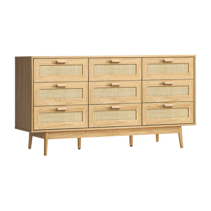 NNEED 9 Chest of Drawers Rattan Lowboy Wooden-0