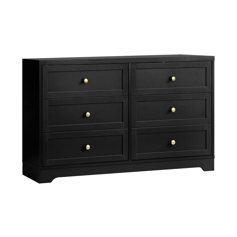 NNEED Chest of Drawers with 6 Drawers Black-0