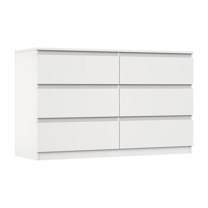 NNEED 6 Chest of Drawers Lowboy Dresser Table Bedroom White-0