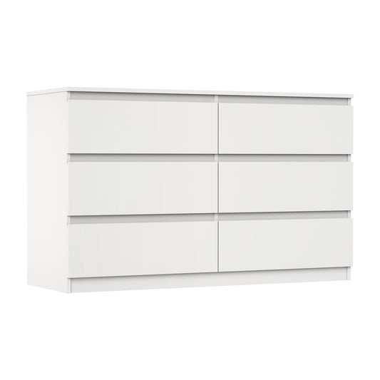 NNEED 6 Chest of Drawers Lowboy Dresser Table Bedroom White-0