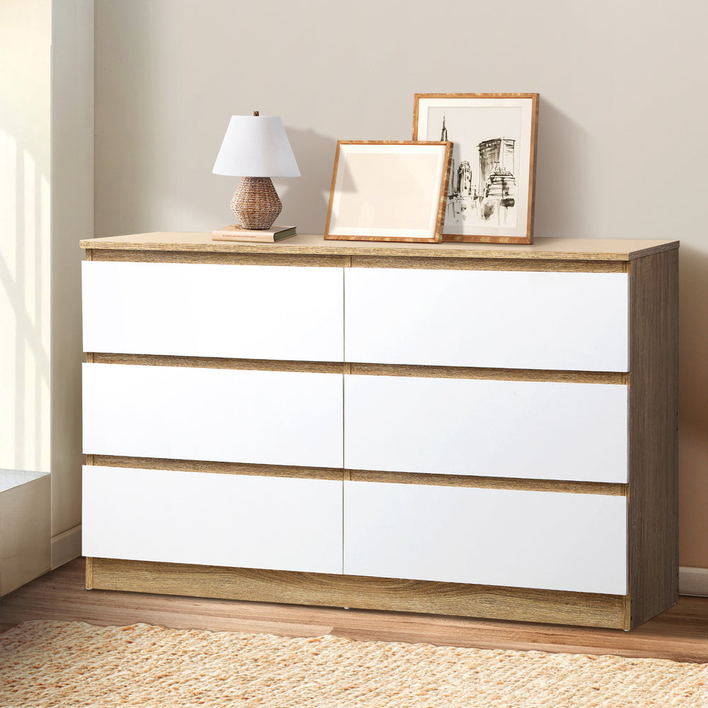 NNEED 6 Chest of Drawers Tallboy Cabinet Dresser Table Wooden White Furniture-4