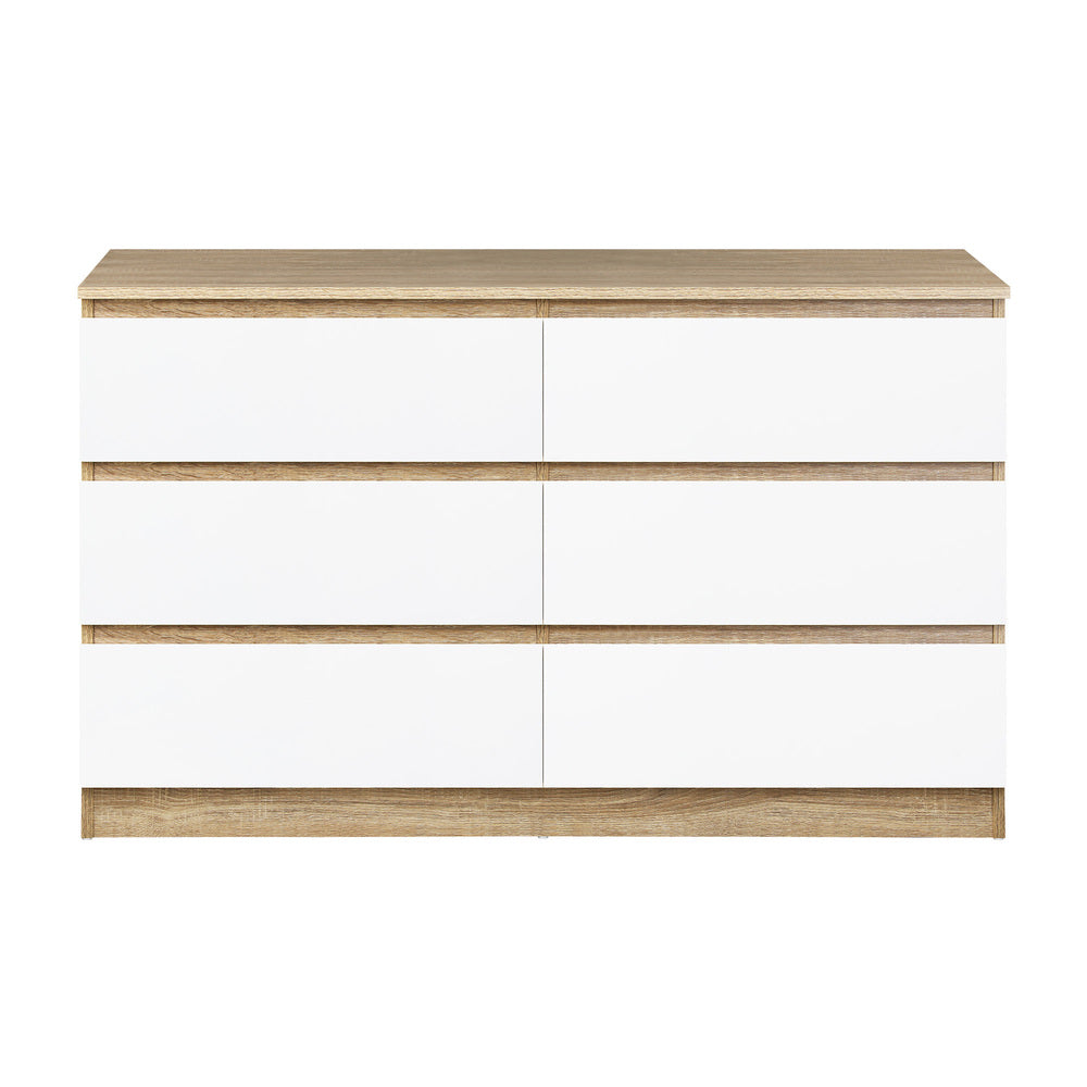 NNEED 6 Chest of Drawers Tallboy Cabinet Dresser Table Wooden White Furniture-1
