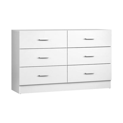 NNEED 6 Chest of Drawers Aluminum Handles White-0