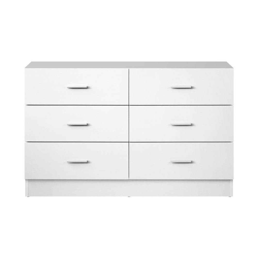 NNEED 6 Chest of Drawers Aluminum Handles White-1