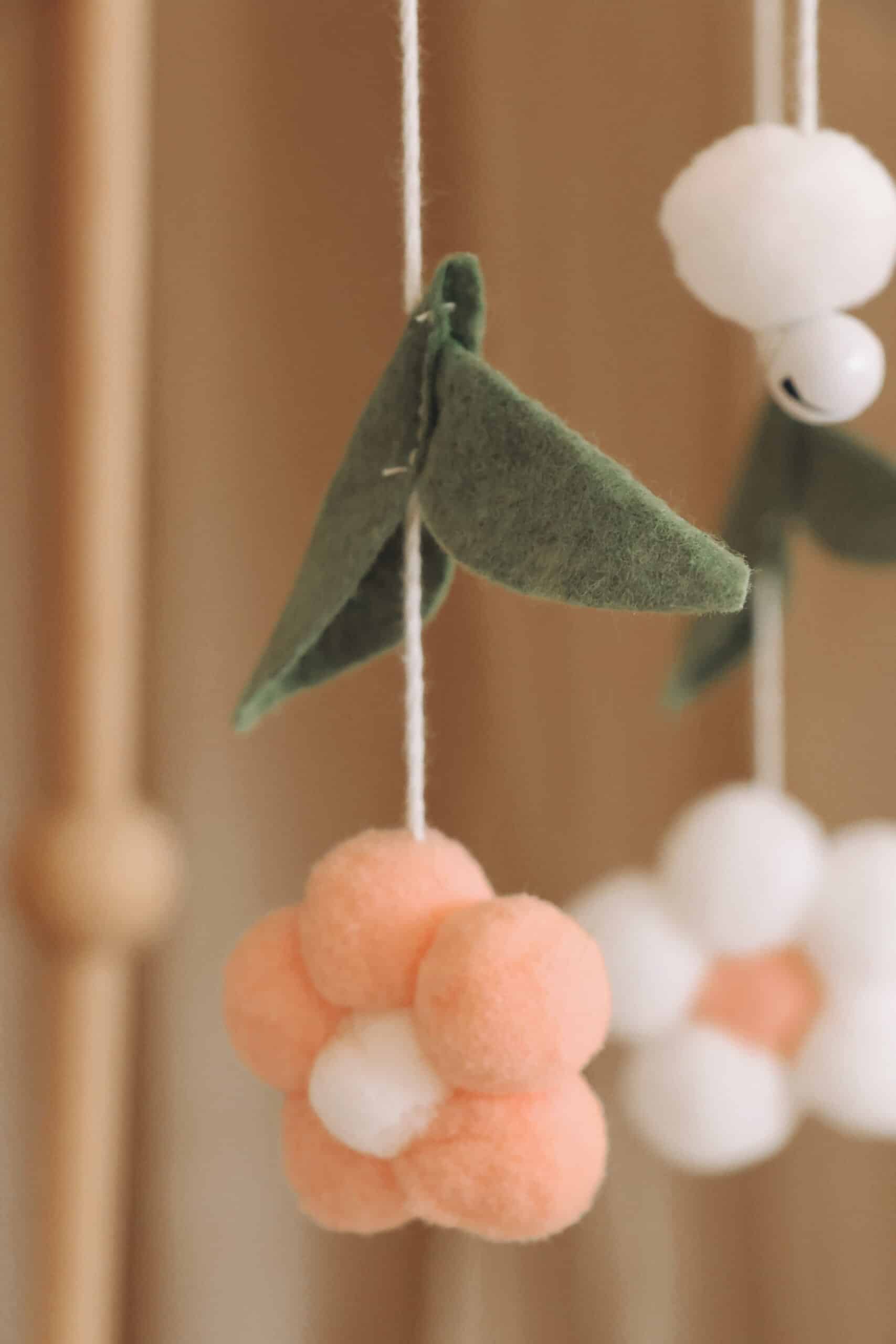 Handmade Pink Bees baby mobile-4