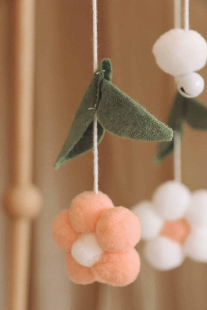 Handmade Pink Bees baby mobile-4