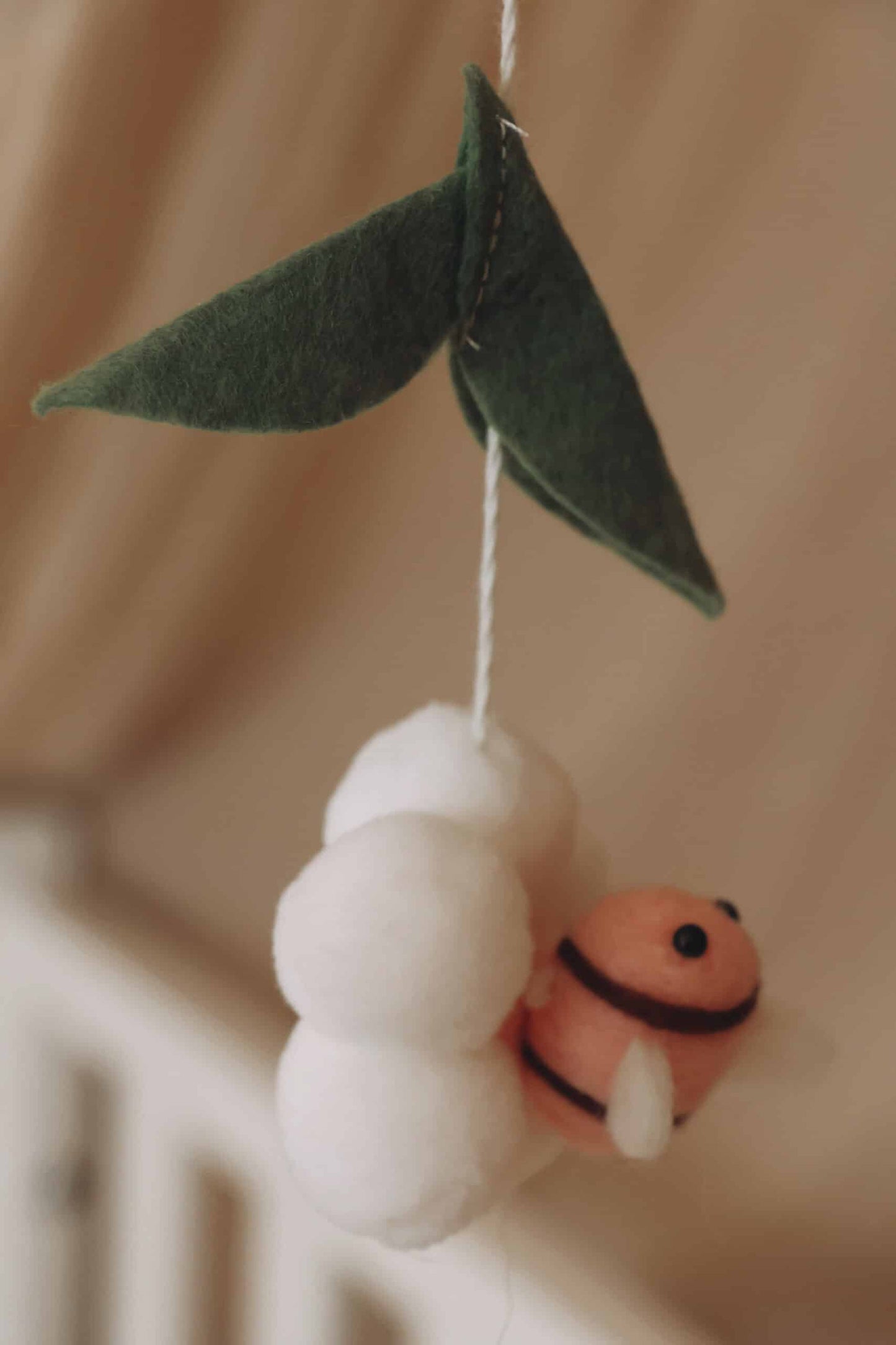 Handmade Pink Bees baby mobile-2