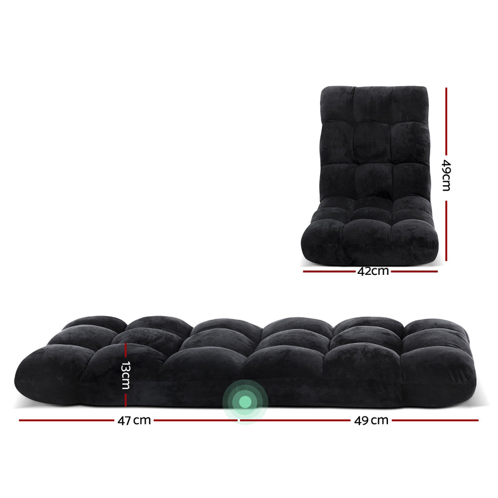NNEDSZ Lounge Sofa Floor Recliner Futon Chaise Folding Couch Black-1