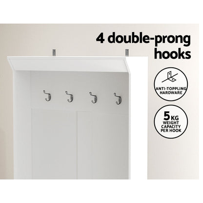 NNEDSZ Shoe Cabinet Storage Rack Shoe Bench Hall Tree Coat Rack White 180CM-3