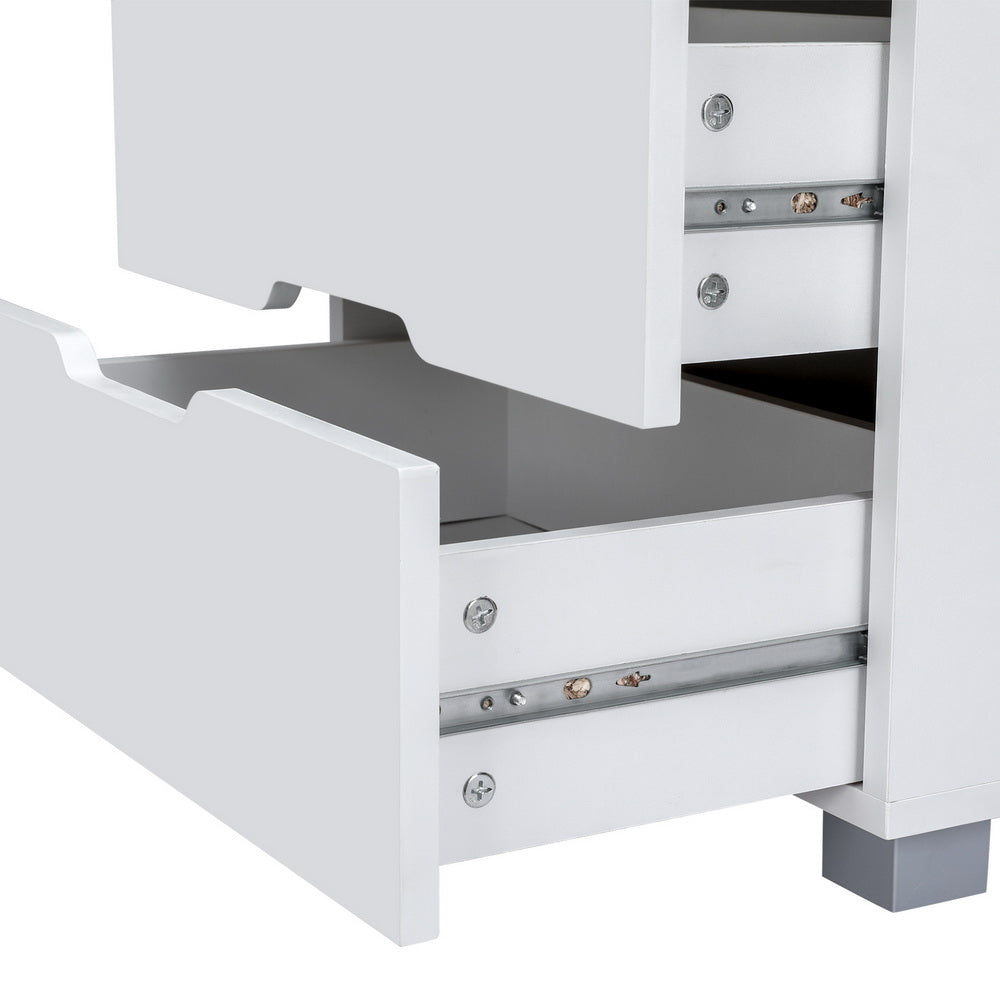 NNEDSZ Artiss Smart Bedside Table 3 Drawers with Wireless Charging Ports LED White ADAD-4