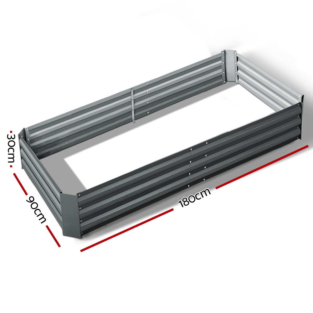 NNEDSZ Greenfingers 180x90x30CM Galvanised Raised Garden Bed Steel Instant Planter-1