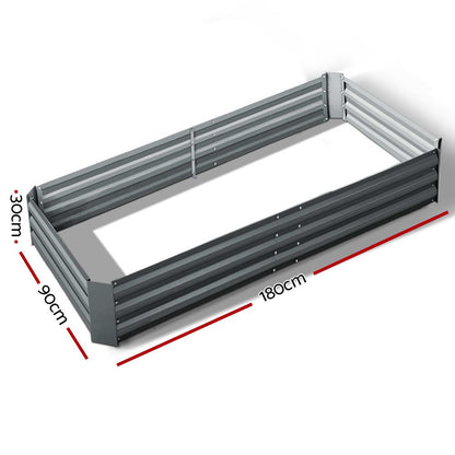 NNEDSZ Greenfingers 180x90x30CM Galvanised Raised Garden Bed Steel Instant Planter-1