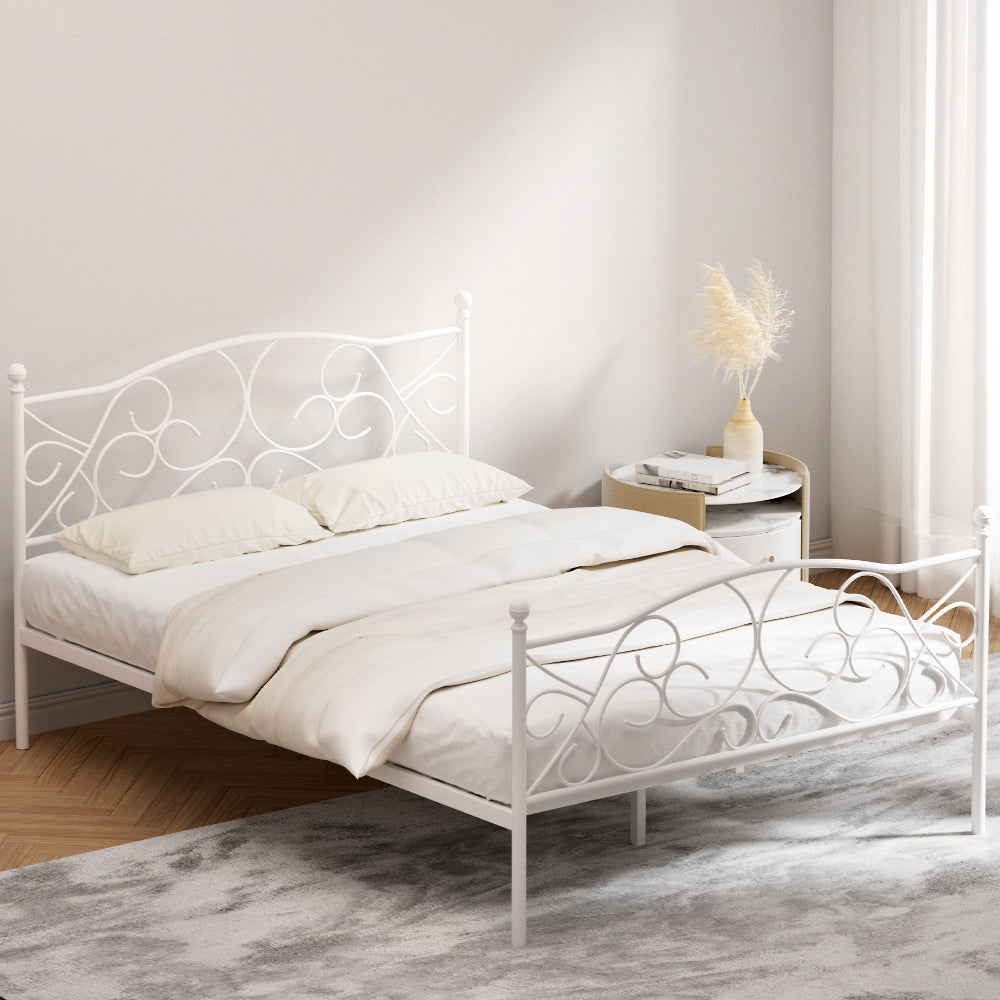 NNEDSZ Artiss Bed Frame Double Size Metal Bed Frame GROA-0