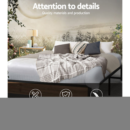 NNEDSZ Artiss Bed Frame Metal Bed Frame Bed Base OSLO - Double-3