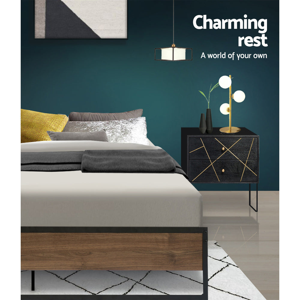 NNEDSZ Artiss Bed Frame Metal Bed Frame Bed Base OSLO - Double-4